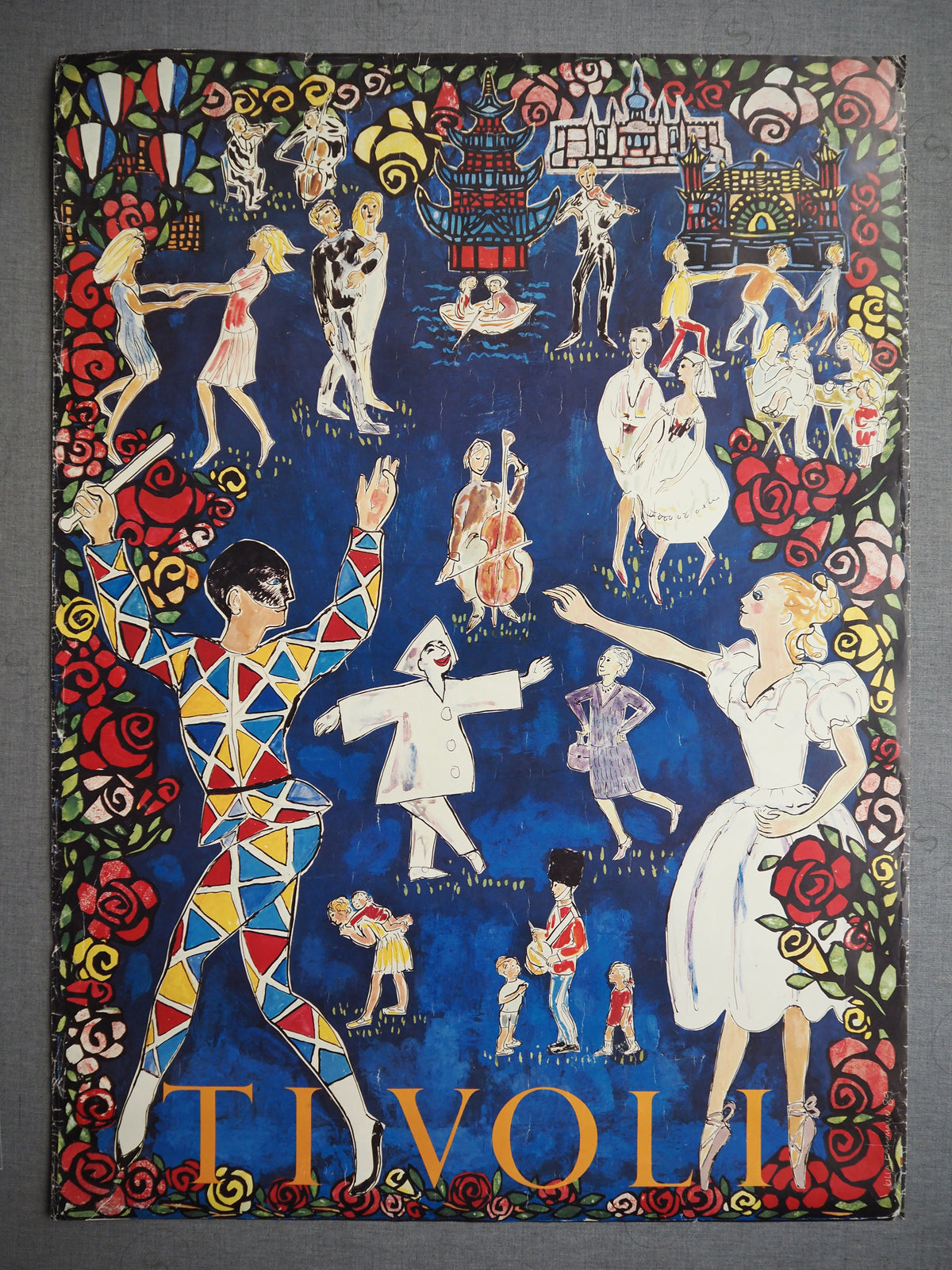 1989 Tivoli Gardens by Ulla Kampmann - Original Vintage Poster