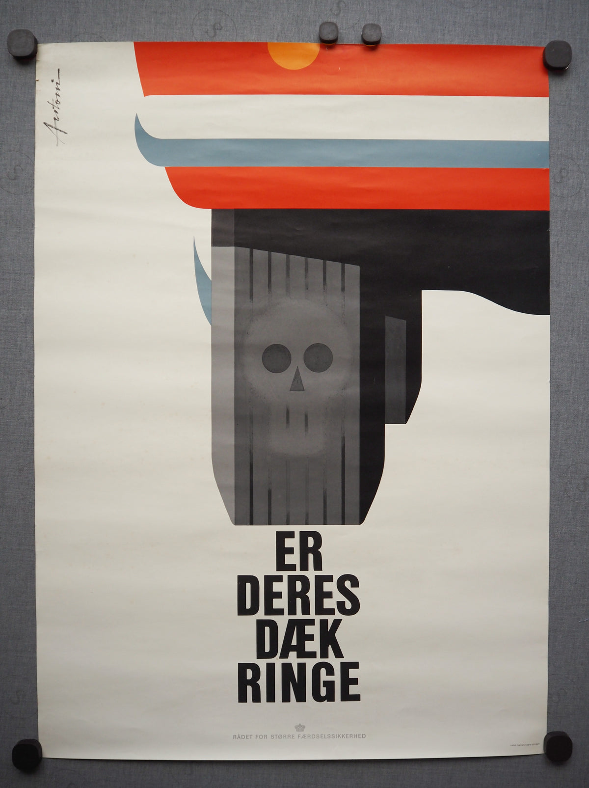 1960s Traffic Safety Campaign Poster by Ib Antoni - Original Vintage Poster