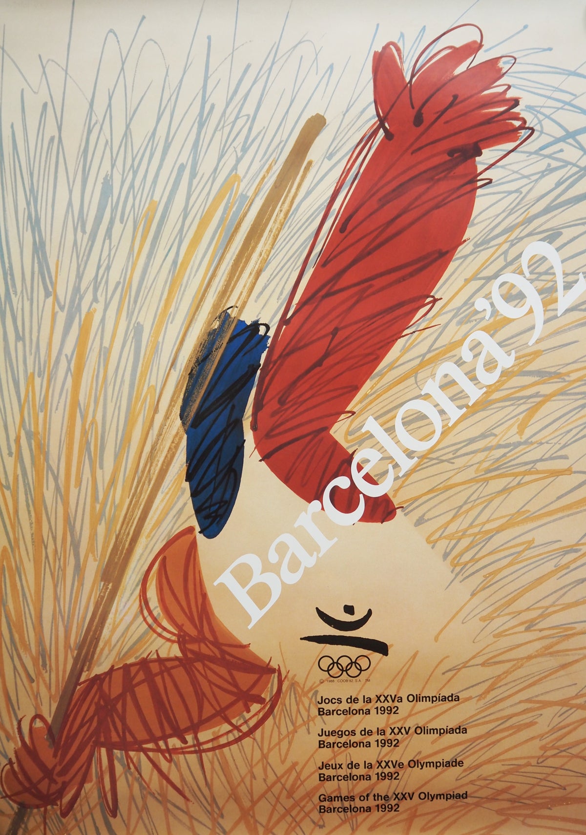 1992 Summer Olympic Games Barcelona (Official Poster) by Enric Huguet - Original Vintage Poster