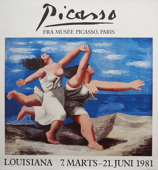 1981 Piccaso Deux Femmes Courant Sur la Plage at Louisiana Museum of Modern Art - Original Vintage Poster