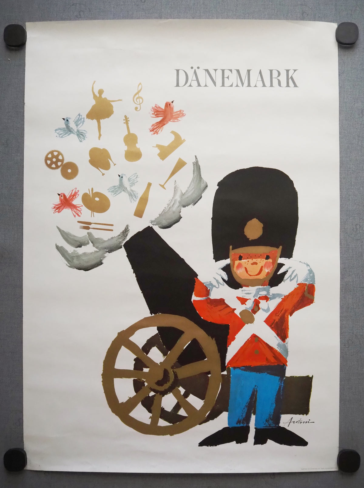 1960s Denmark Travel Poster by Ib Antoni (cannon) - Original Vintage Poster