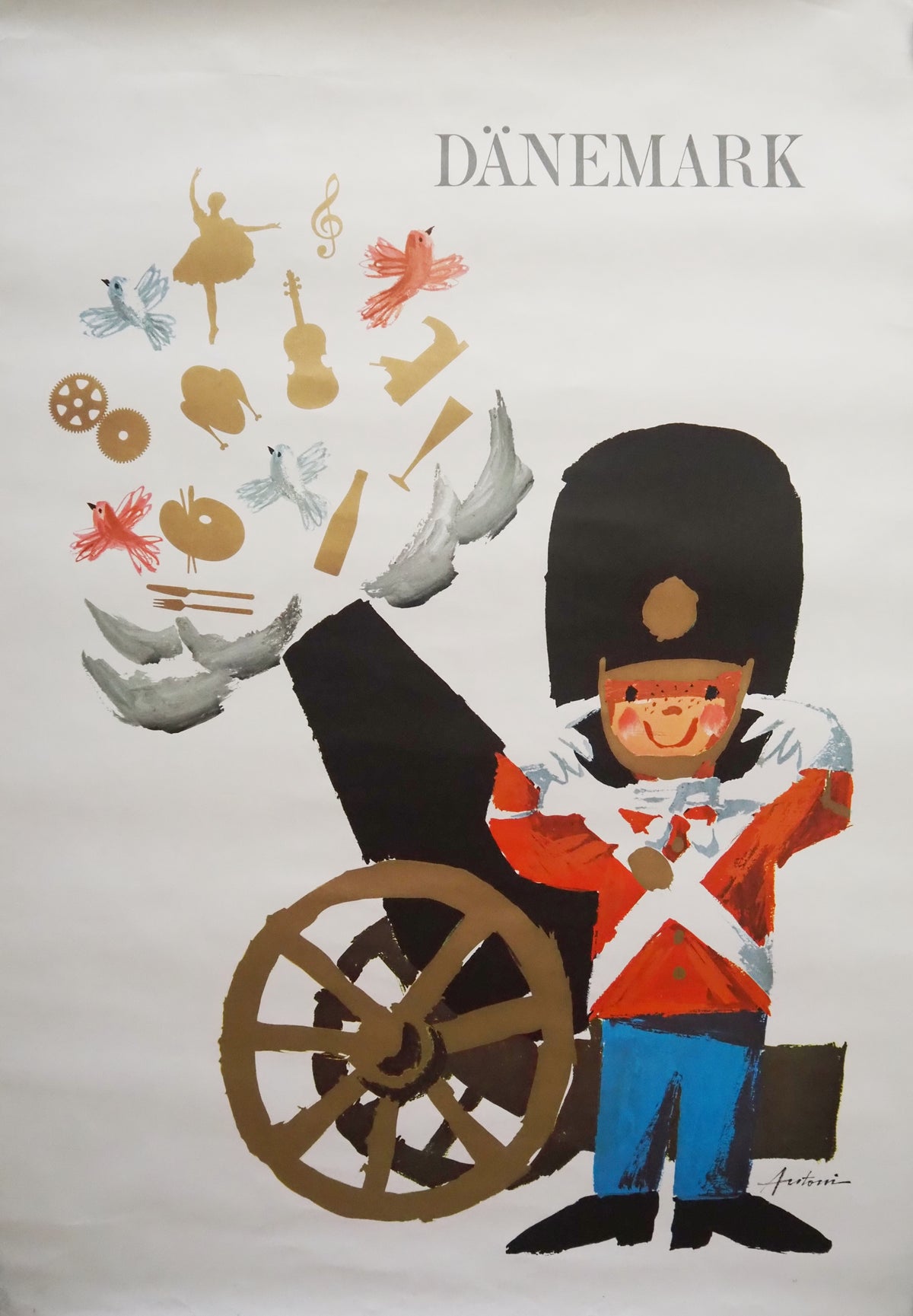 1960s Denmark Travel Poster by Ib Antoni (cannon) - Original Vintage Poster