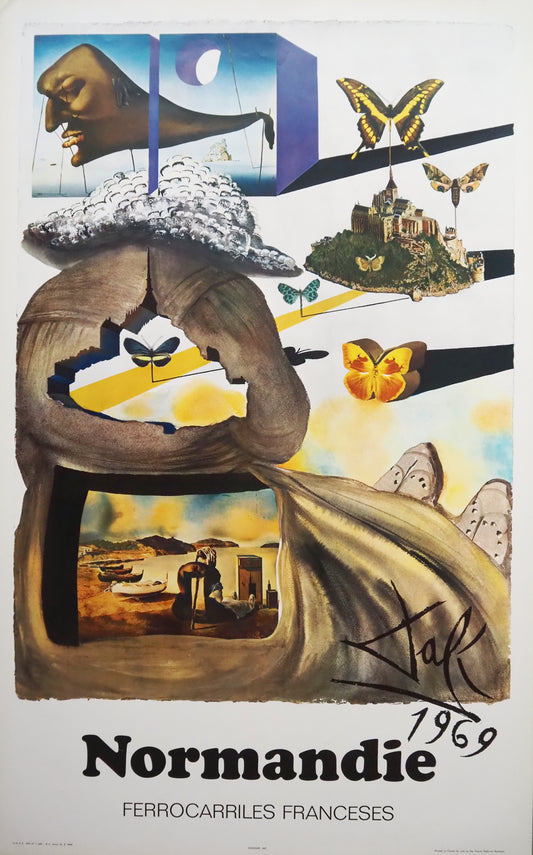 1970 Salvador Dalí - Advertisement for SNCF French National Railways (Normandie) - Original Vintage Poster