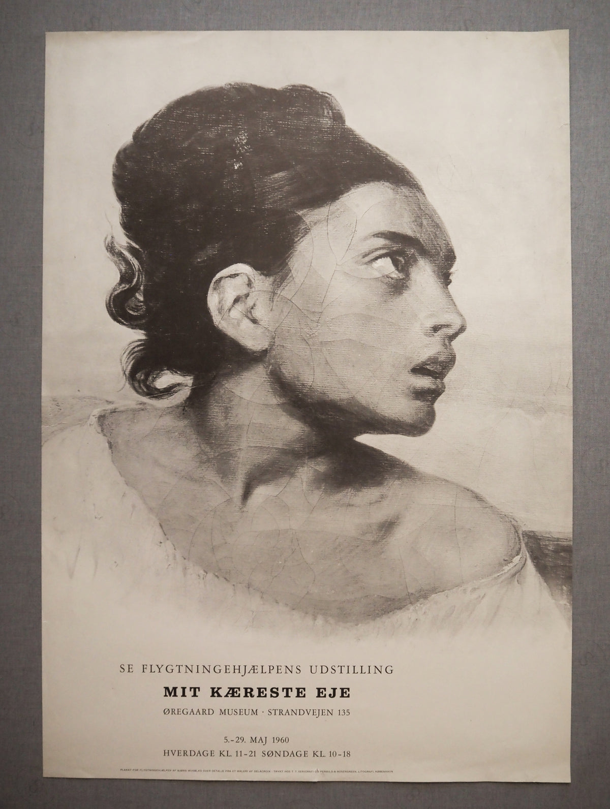 1960 Wiinblad "Refugee Exhibition" sketch - Original Vintage Poster