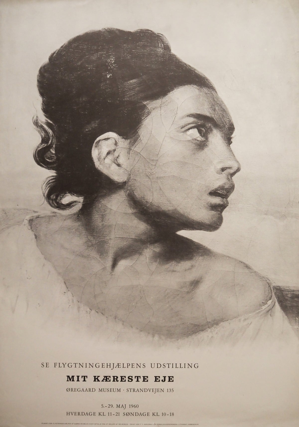 1960 Wiinblad "Refugee Exhibition" sketch - Original Vintage Poster