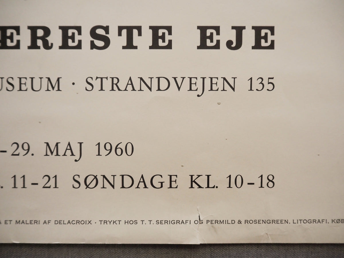 1960 Wiinblad "Refugee Exhibition" sketch - Original Vintage Poster