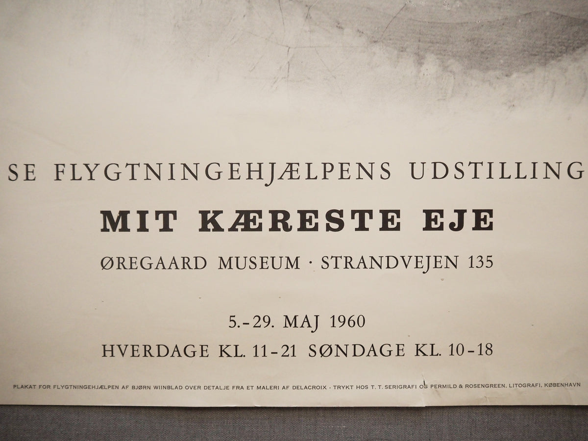 1960 Wiinblad "Refugee Exhibition" sketch - Original Vintage Poster