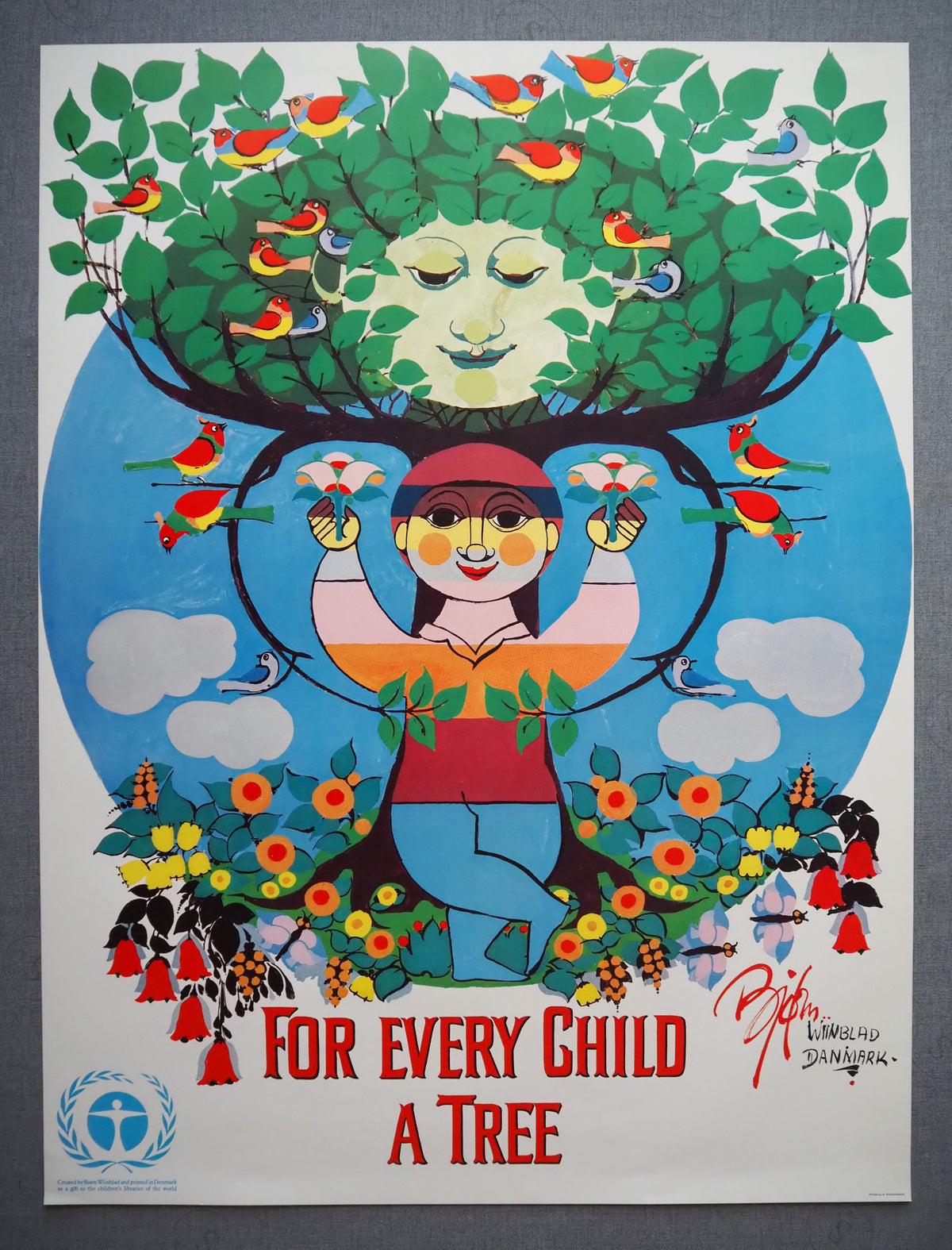 1986 Wiinblad For Every Child a Tree - Original Vintage Poster