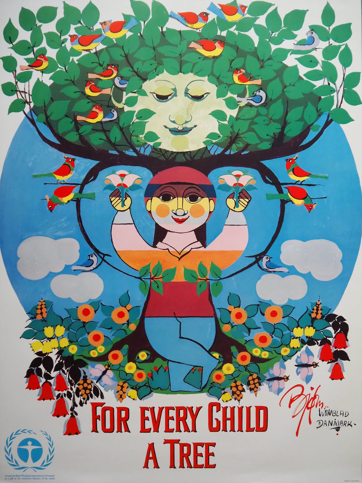1986 Wiinblad For Every Child a Tree - Original Vintage Poster