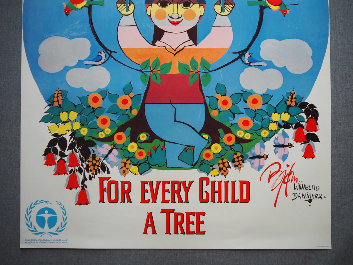 1986 Wiinblad For Every Child a Tree - Original Vintage Poster