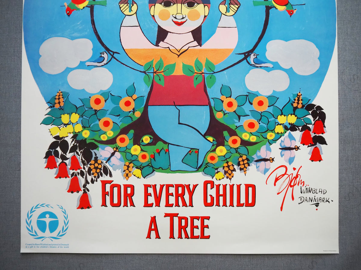1986 Wiinblad For Every Child a Tree - Original Vintage Poster