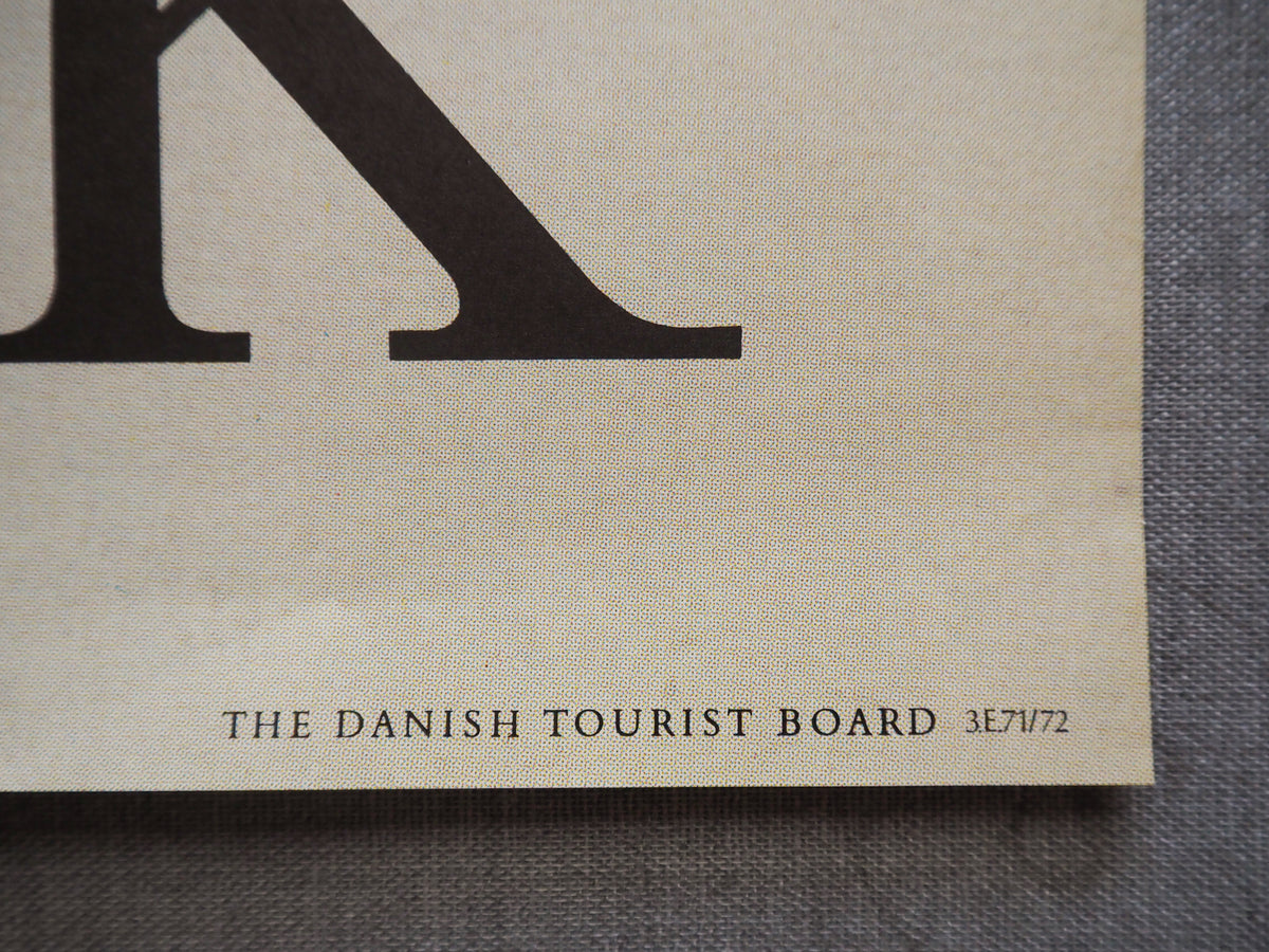 1971 Denmark Travel Poster Fisherman - Original Vintage Poster