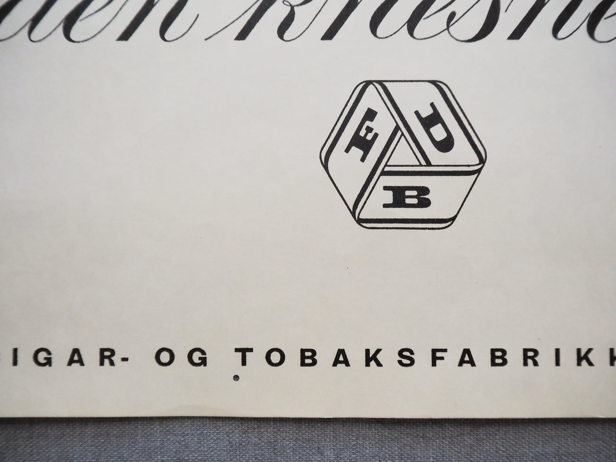 1955 Danish Tobacco Advertisement by Sikker Hansen - Original Vintage Poster