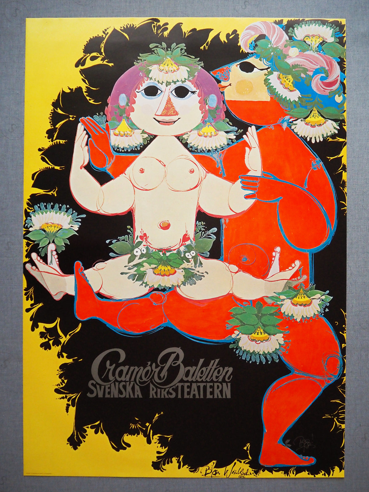 1973 Wiinblad Ballet Poster (Cramér Baletten) - Original Vintage Poster