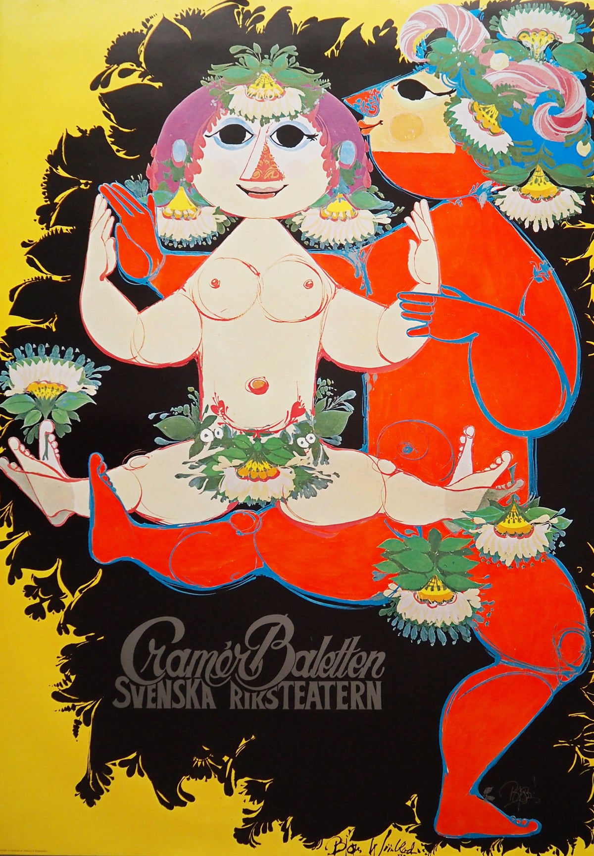 1973 Wiinblad Ballet Poster (Cramér Baletten) - Original Vintage Poster