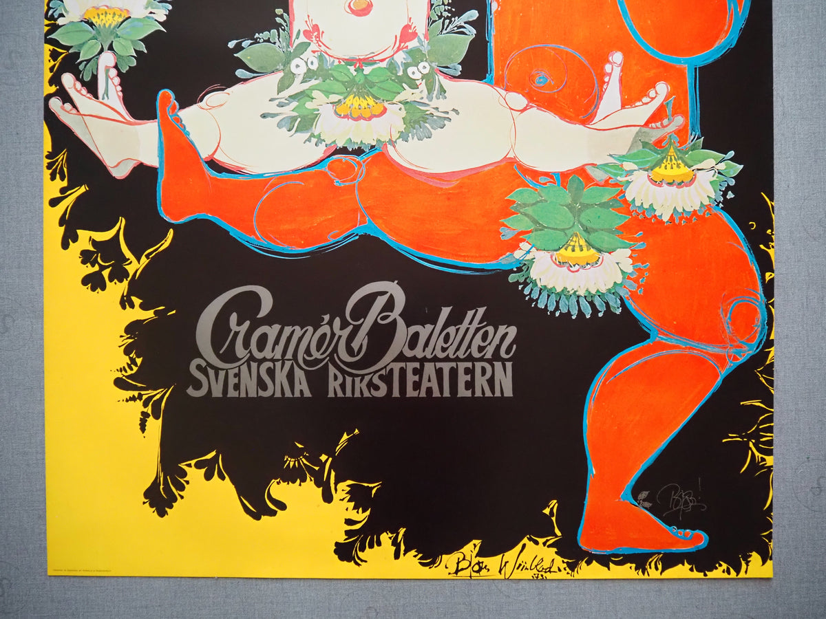 1973 Wiinblad Ballet Poster (Cramér Baletten) - Original Vintage Poster