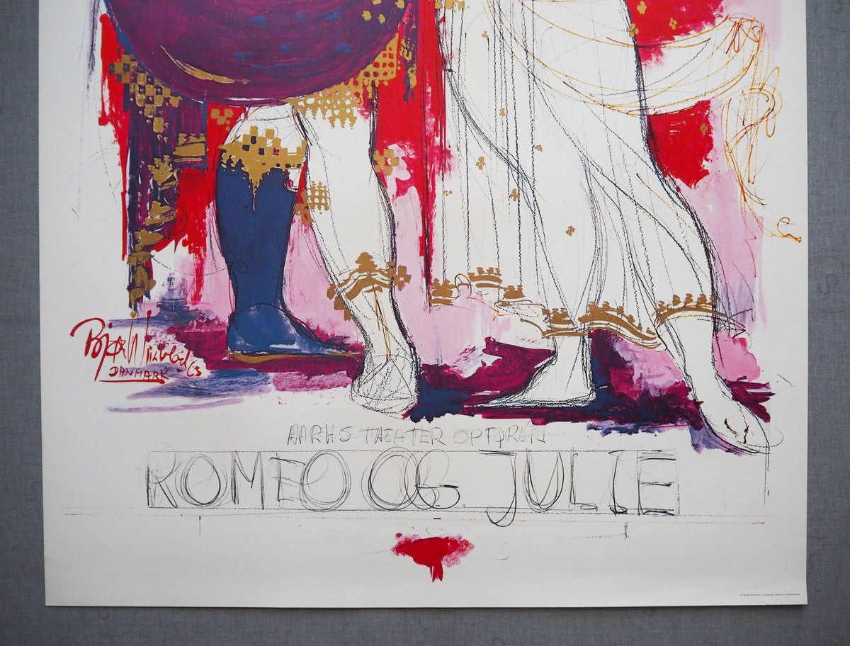 1963 Romeo & Juliet by Bjørn Wiinblad (sketch) - Original Vintage Poster