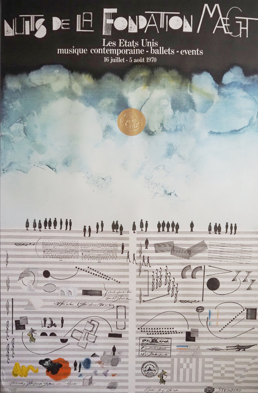 1970 Nuits de la Fondation by Saul Steinberg - Original Vintage Poster
