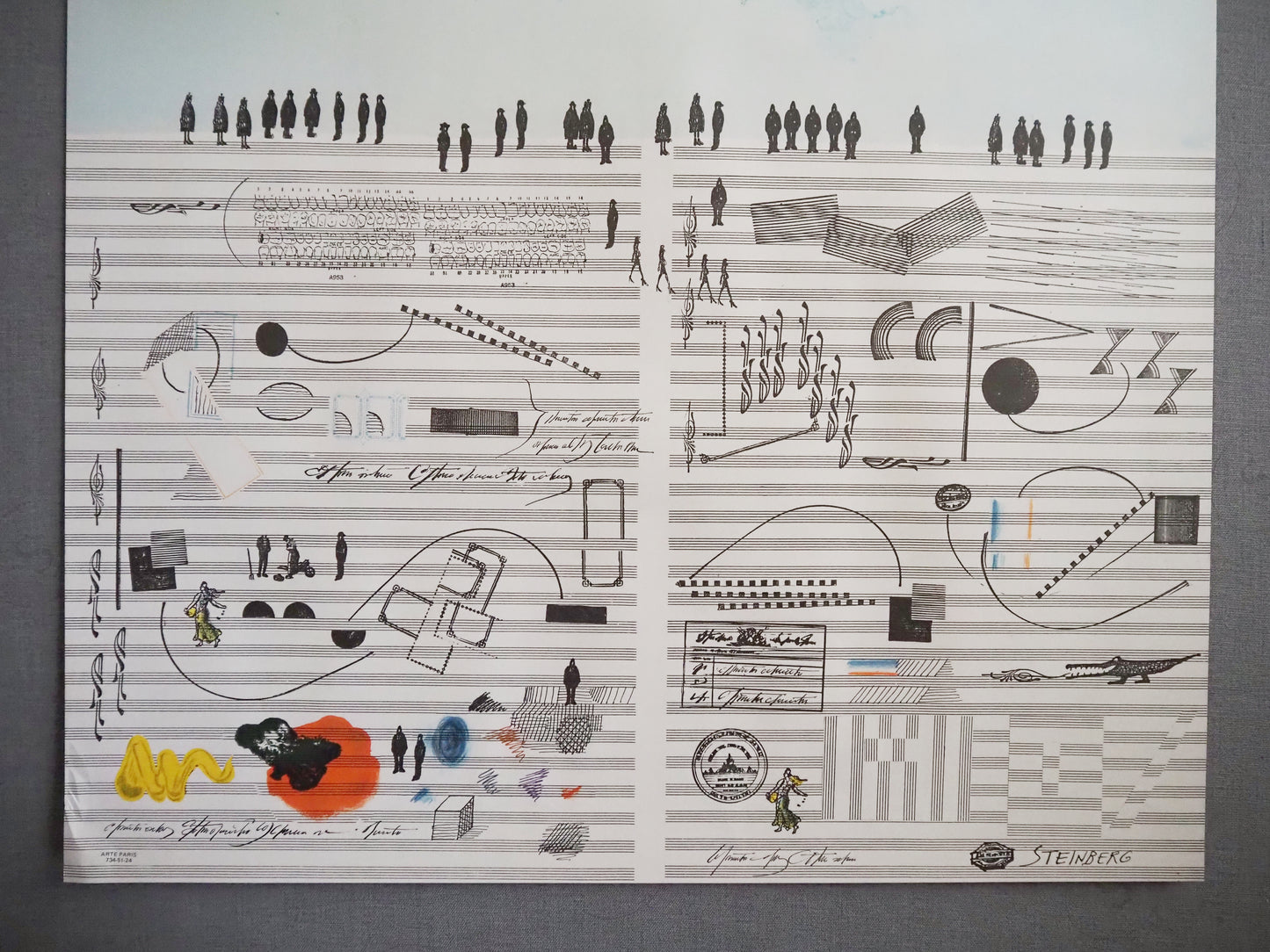 1970 Nuits de la Fondation by Saul Steinberg - Original Vintage Poster