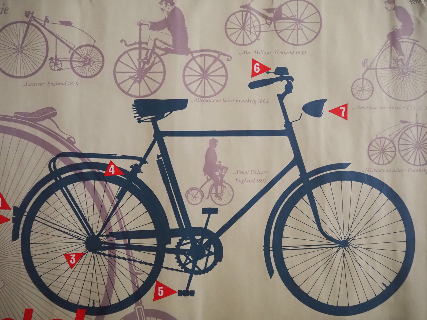 1969 Bicycle History & Safety Poster - Original Vintage Poster