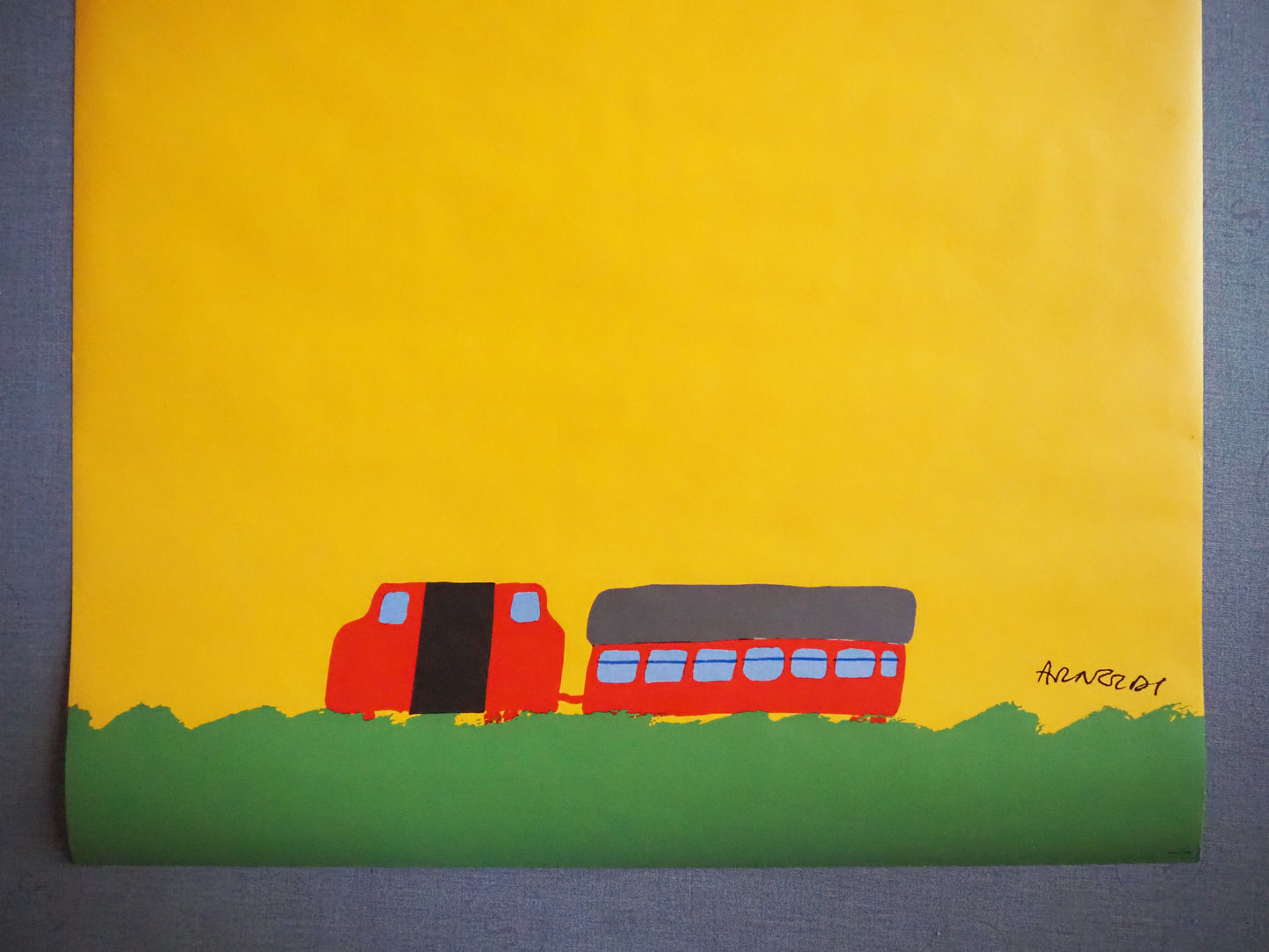 1975 Arnoldi Advertisement for Danish State Railways (Sun) - Original Vintage Poster