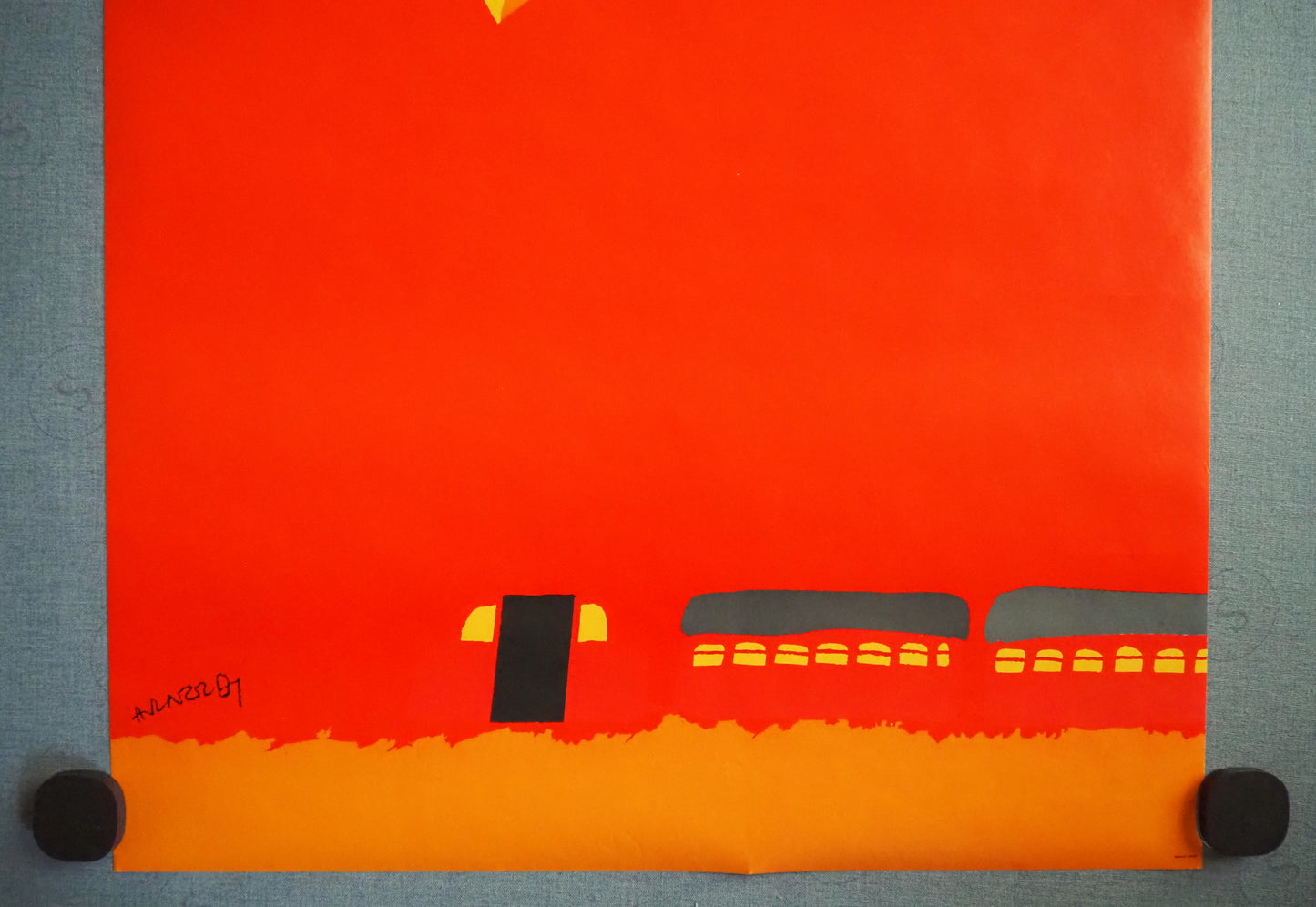 1975 Arnoldi Advertisement for Danish State Railways (Lightning) - Original Vintage Poster
