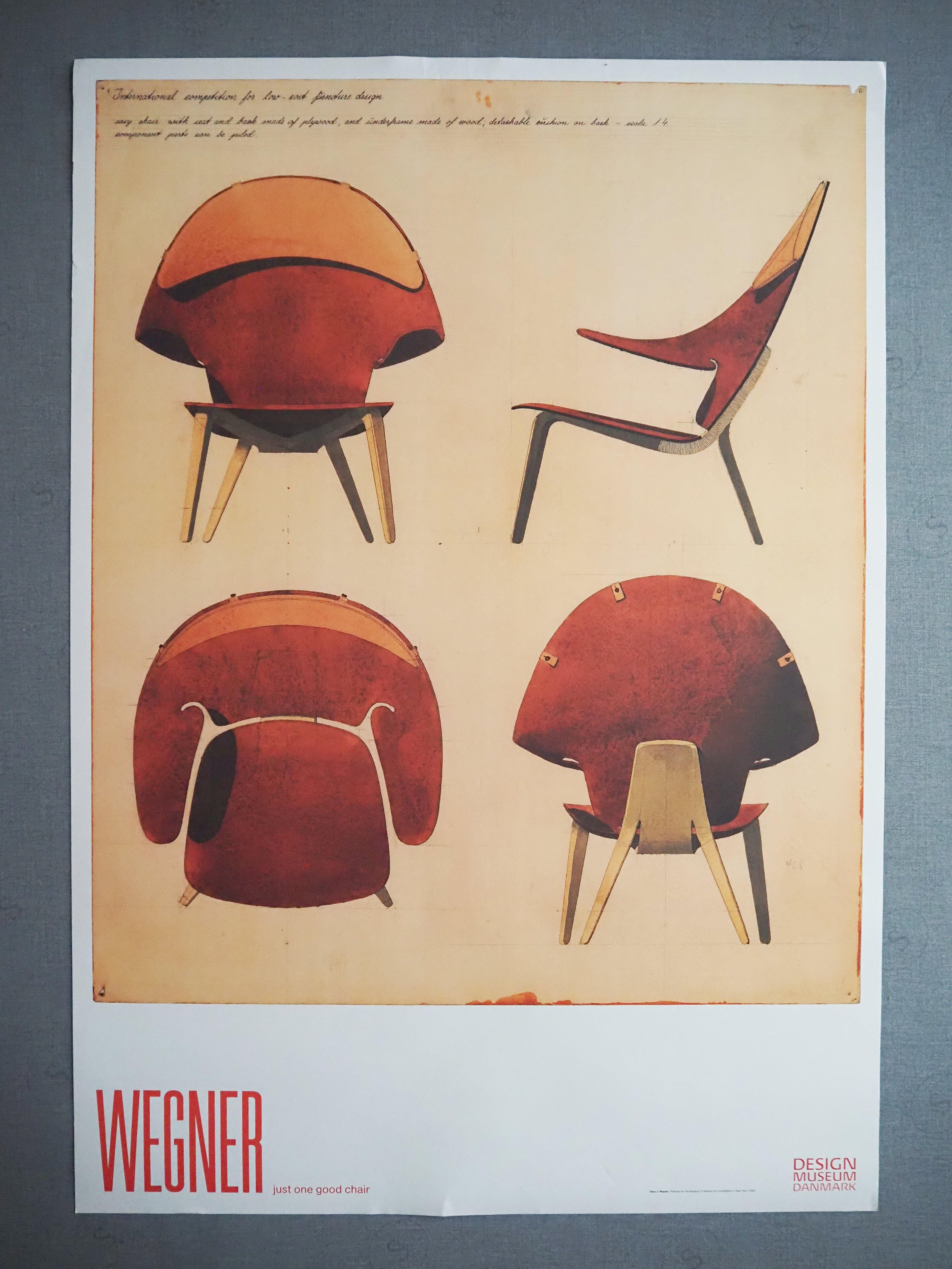 2014 Wegner Smiling Chair Exhibition Poster Design Museum Denmark