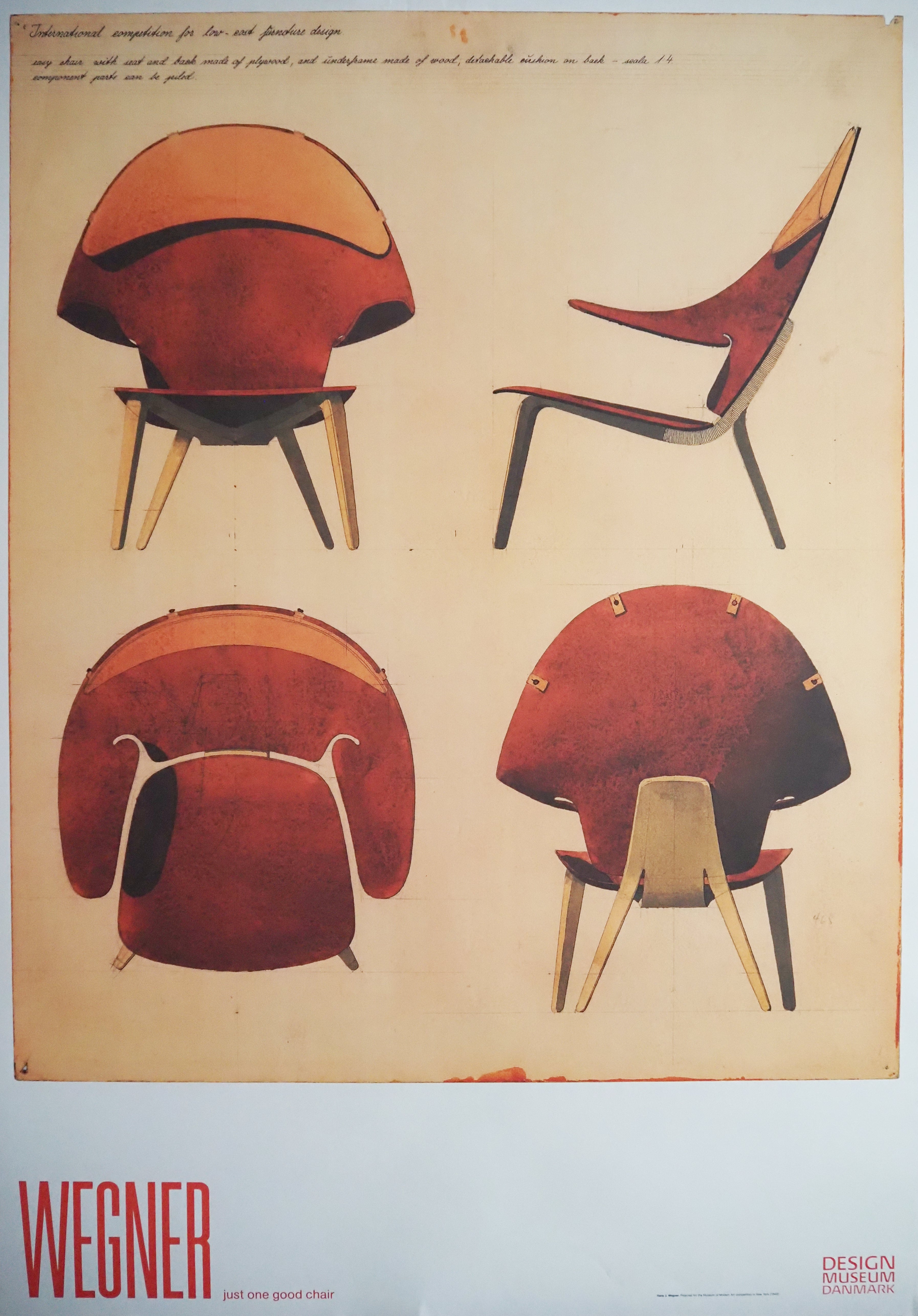2014 Wegner Smiling Chair Exhibition Poster Design Museum Denmark