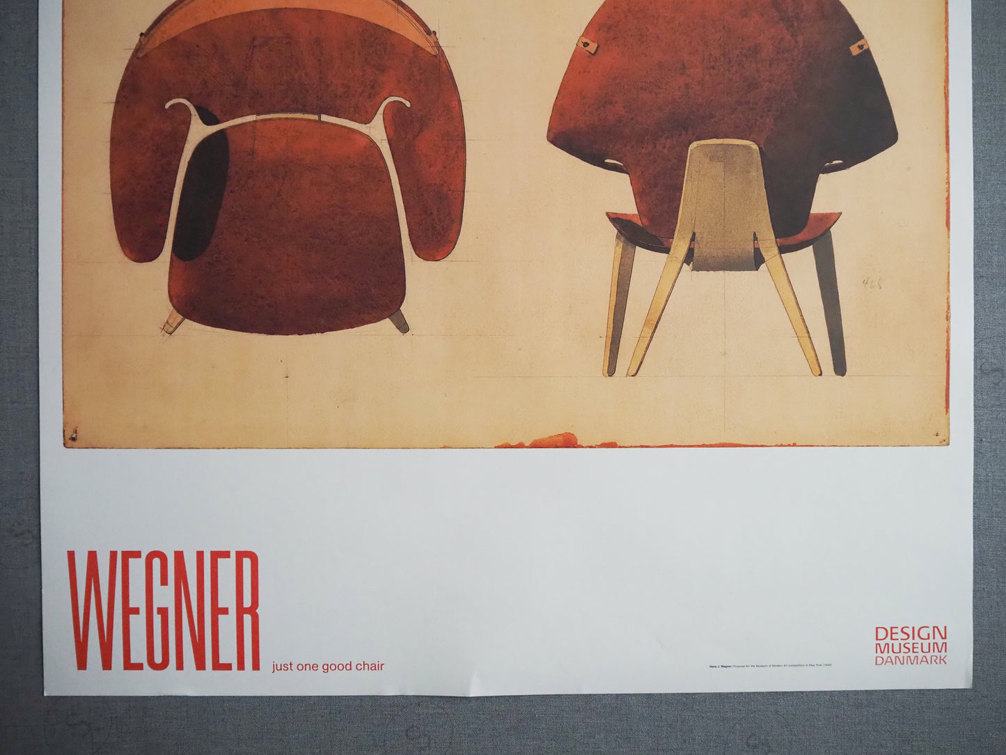 2014 Wegner Smiling Chair Exhibition Poster Design Museum Denmark - Original Vintage Poster