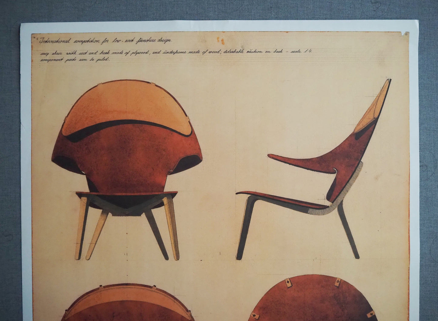 2014 Wegner Smiling Chair Exhibition Poster Design Museum Denmark - Original Vintage Poster