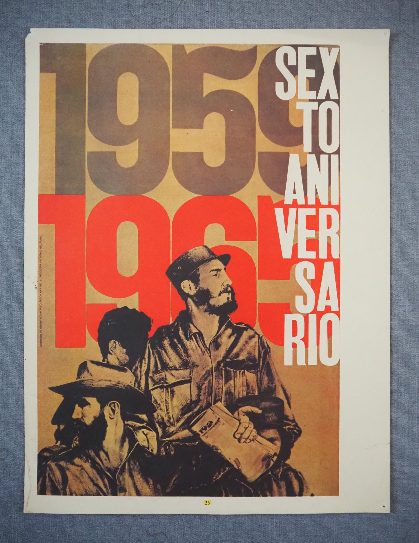 1965 Cuban Revolution Anniversary Poster - Original Vintage Poster
