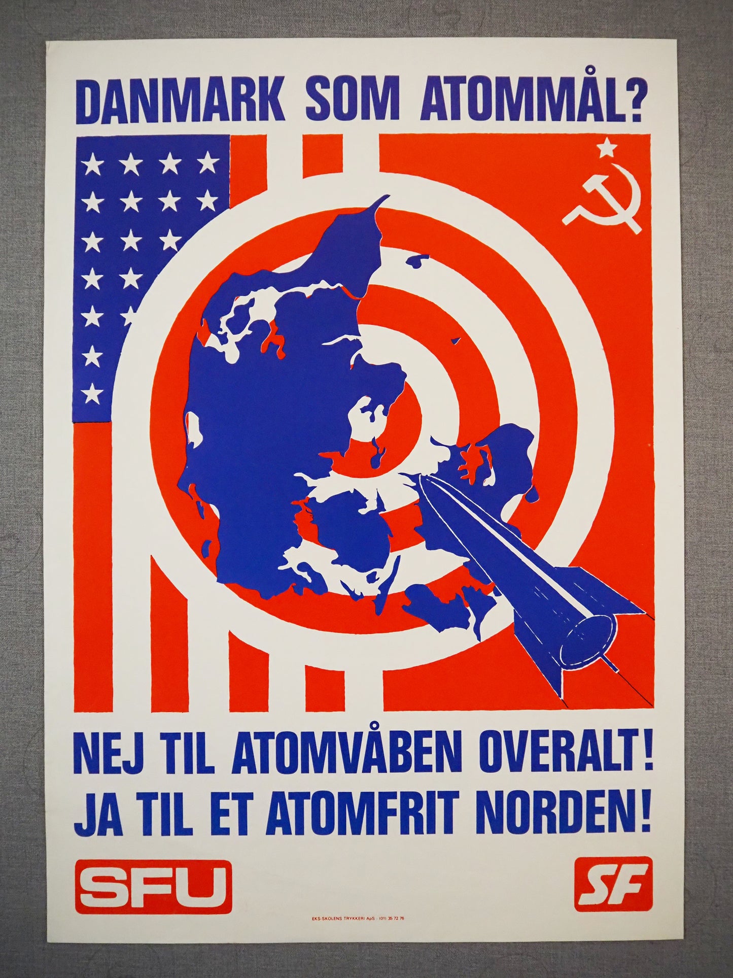 1978 Anti-Nuclear Poster – Denmark as a Target? - Original Vintage Poster