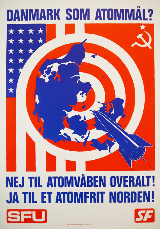 1978 Anti-Nuclear Poster – Denmark as a Target? - Original Vintage Poster
