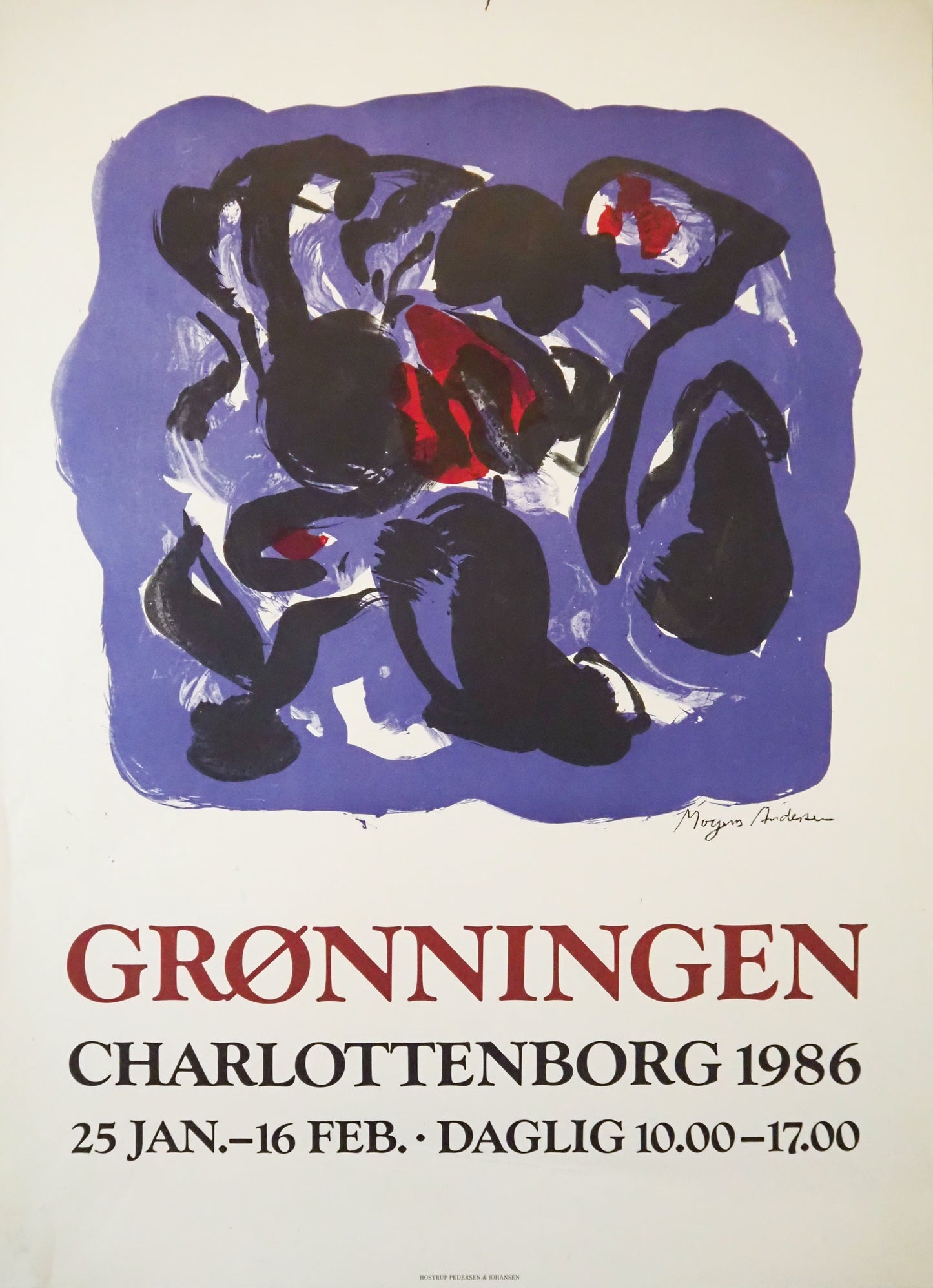1986 Danish Modern Art Mogens Andersen - Original Vintage Poster