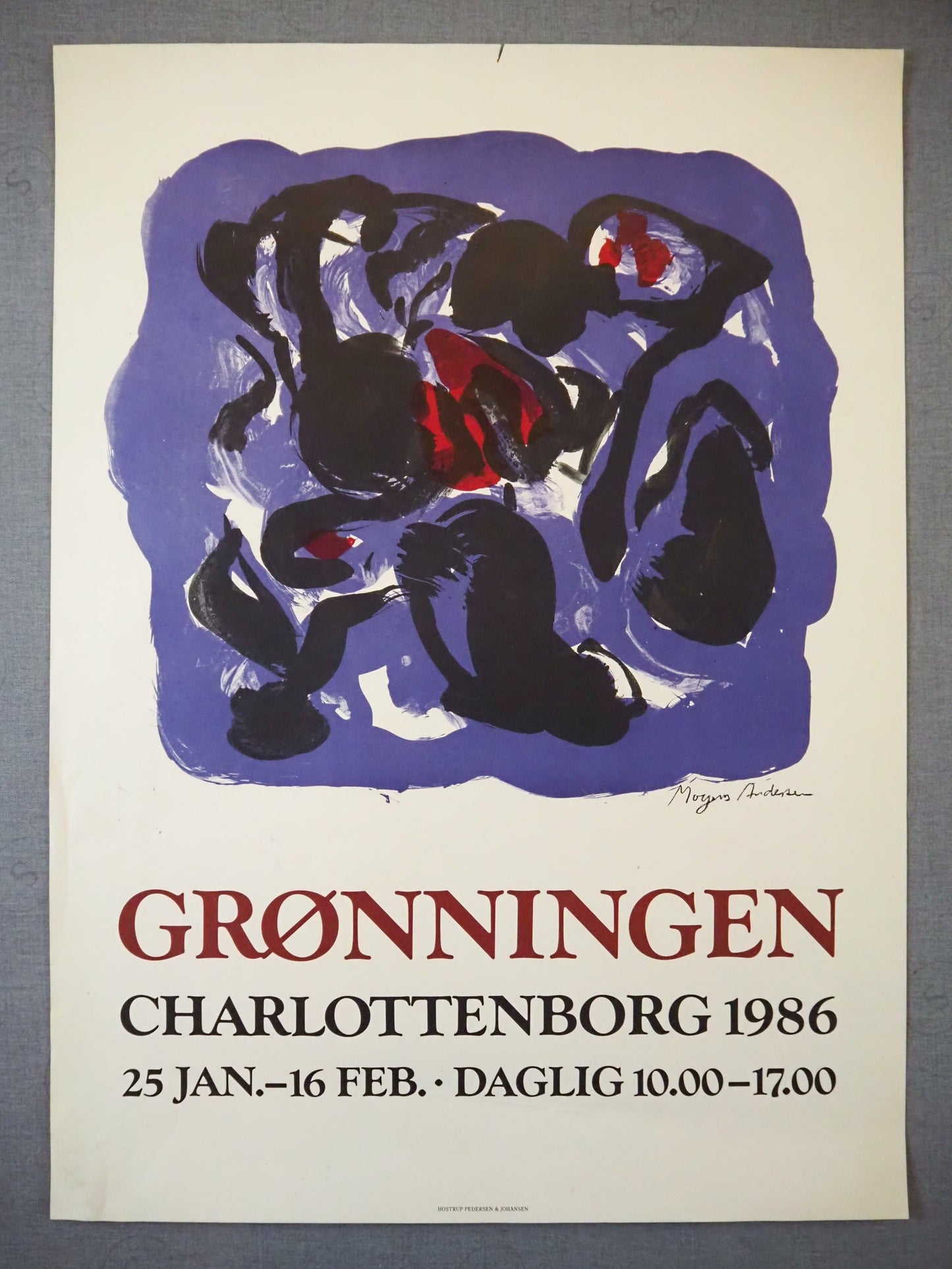 1986 Danish Modern Art Mogens Andersen - Original Vintage Poster
