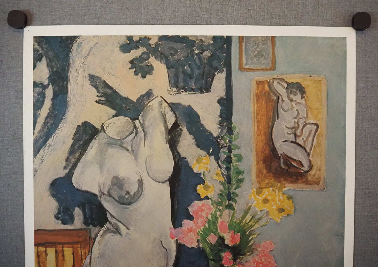 1985 Matisse Exhibition Plaster Torso with Bouquet of Flowers Louisiana - Original Vintage Poster
