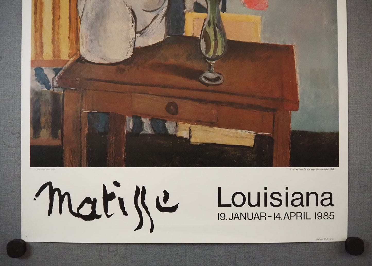 1985 Matisse Exhibition Plaster Torso with Bouquet of Flowers Louisiana - Original Vintage Poster