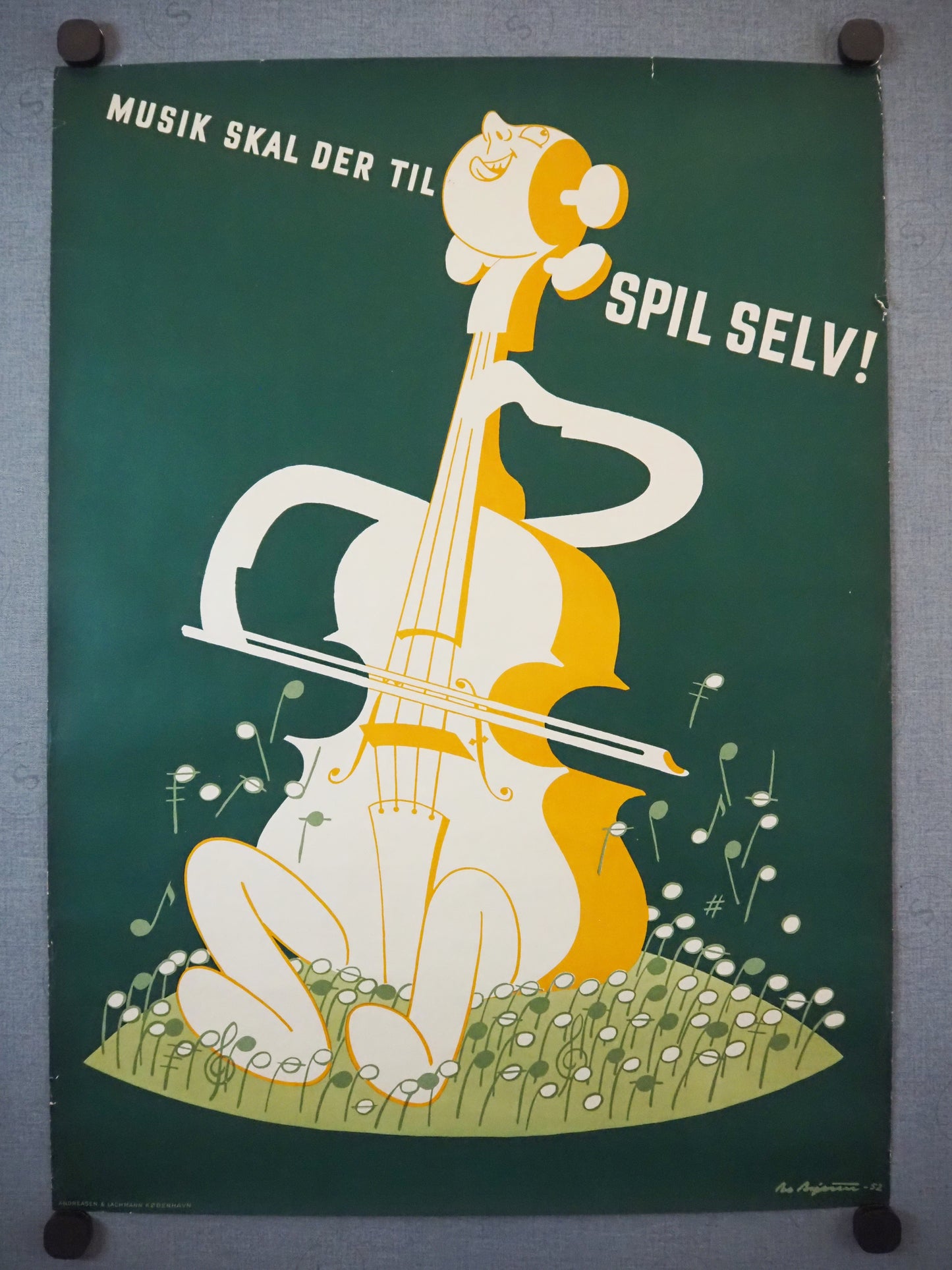 1952 Play Music Campaign by Arne Agerholm - Original Vintage Poster