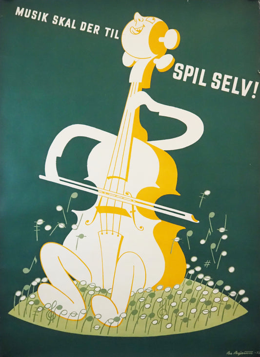 1952 Play Music Campaign by Arne Agerholm - Original Vintage Poster