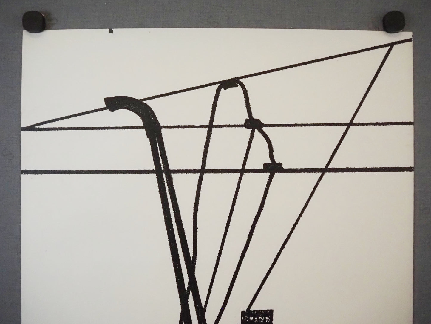 1977 Danish Railway Modernist Art 2 by Rasmus Nellemann - Original Vintage Poster