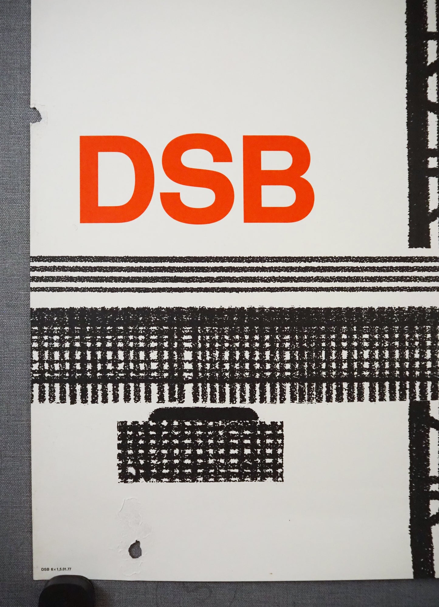 1977 Danish Railway Modernist Art 3 by Rasmus Nellemann - Original Vintage Poster