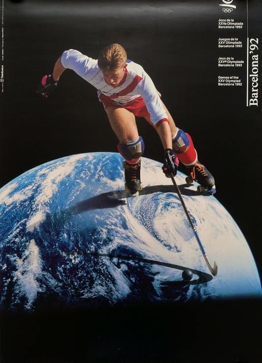 1992 Summer Olympic Games Barcelona Roller Hockey - Original Vintage Poster
