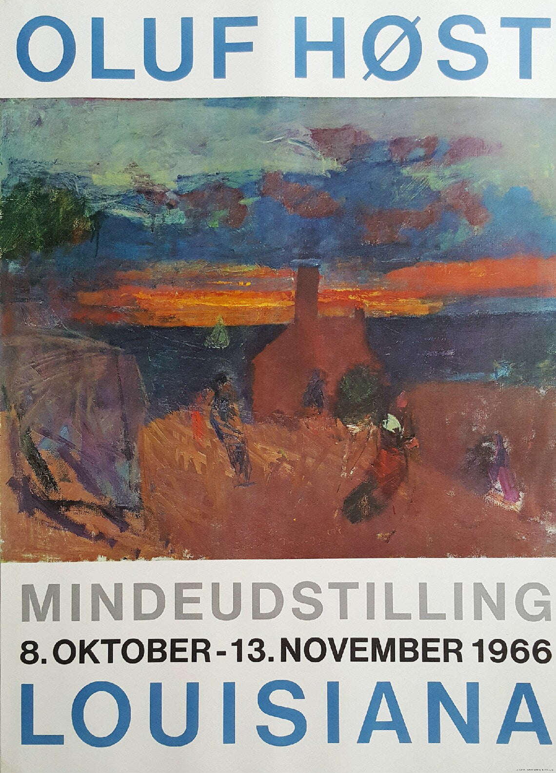 1966 Oluf Høst on Louisiana Museum of Modern Art - Original Vintage Poster