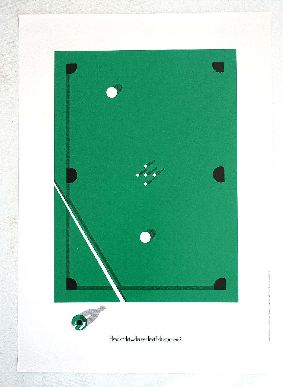 1985 Tuborg Beer Advertisement (Five-pin Billiards) - Original Vintage Poster