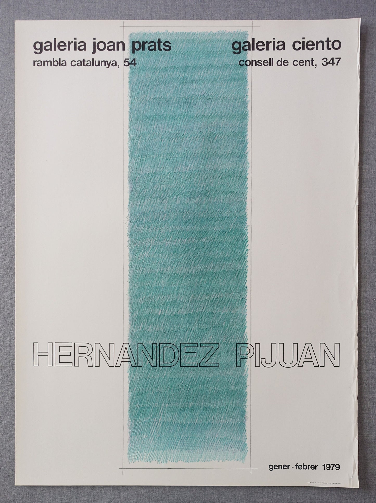 1979 Joan Hernandez Pijuan Spanish Exhibition Poster - Original Vintage Poster