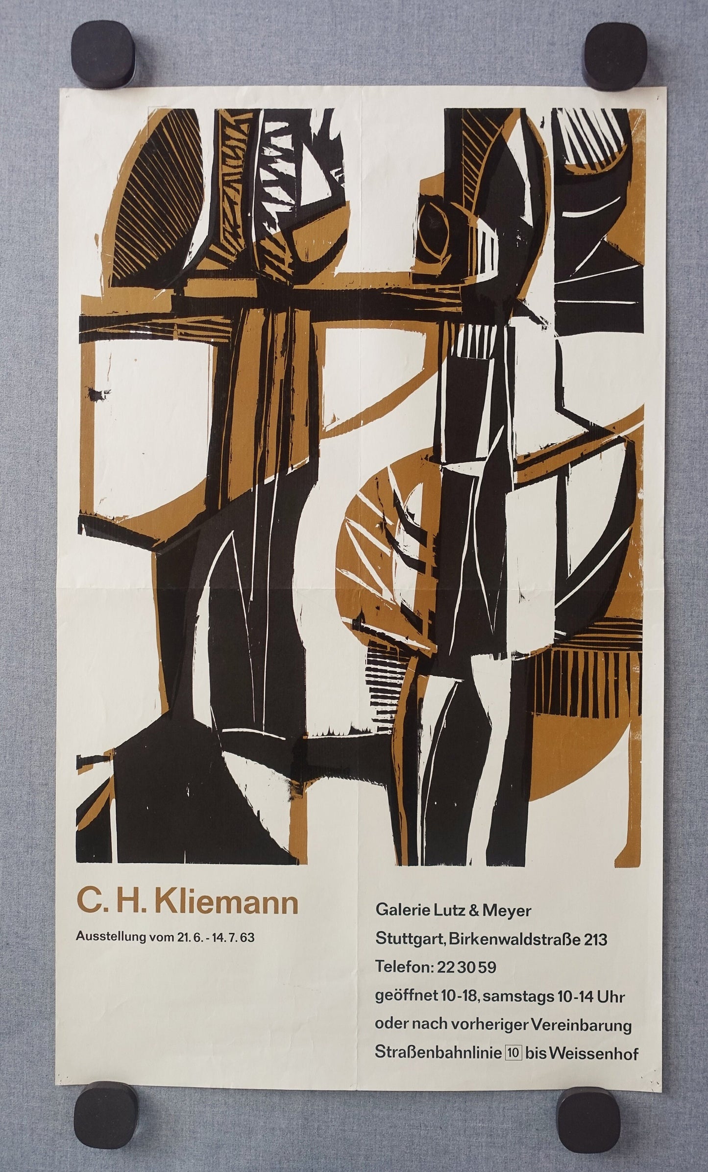 1963 Kliemann Exhibition Poster Stuttgart - Original Vintage Poster