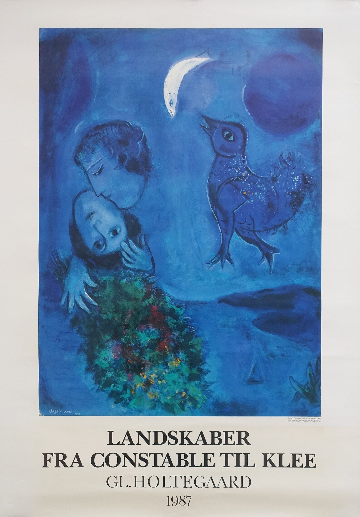 1987 Chagall Exhibition Poster - Original Vintage Poster