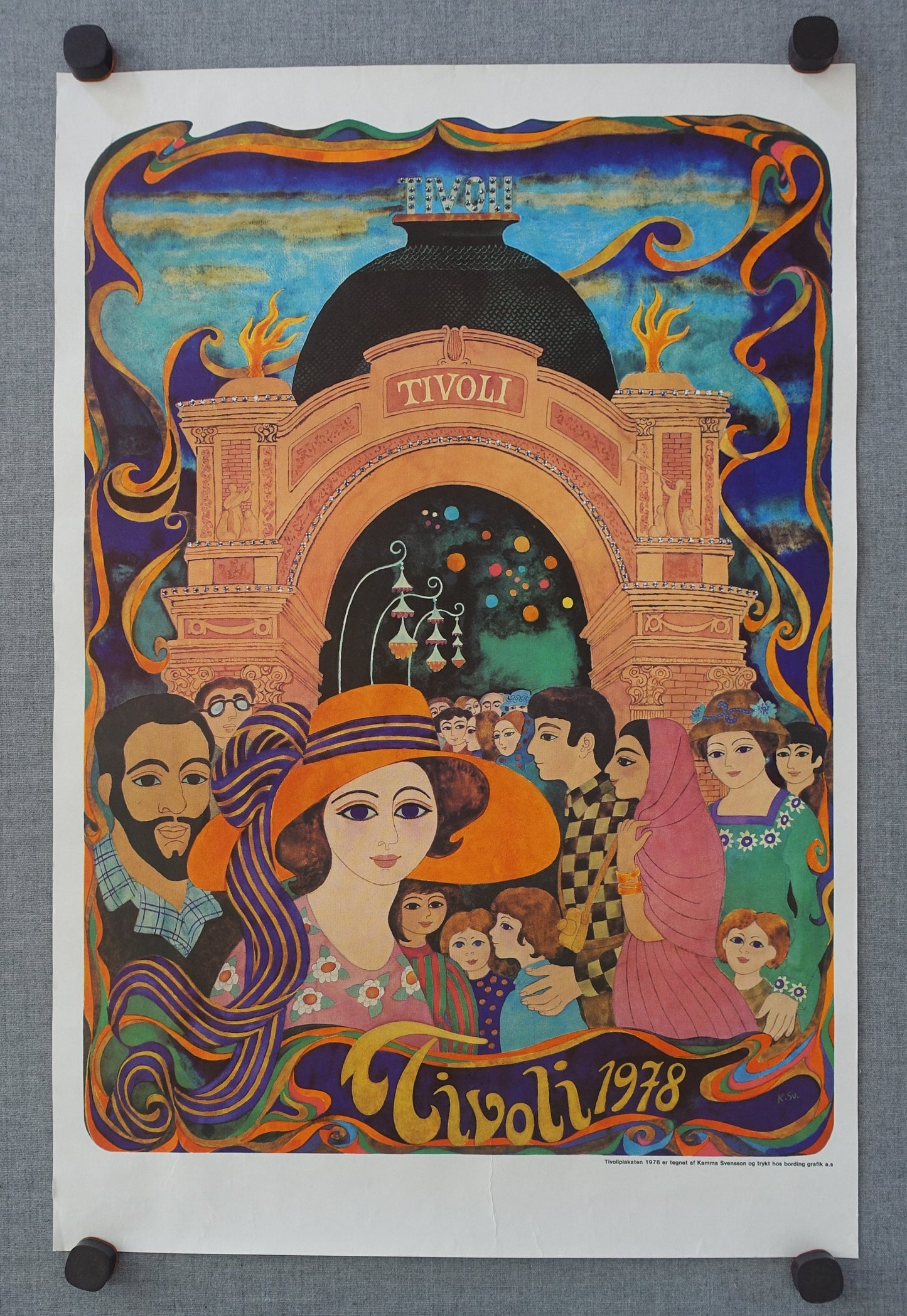 1978 Tivoli Gardens by Kamma Svensson (small version) - Original Vintage Poster