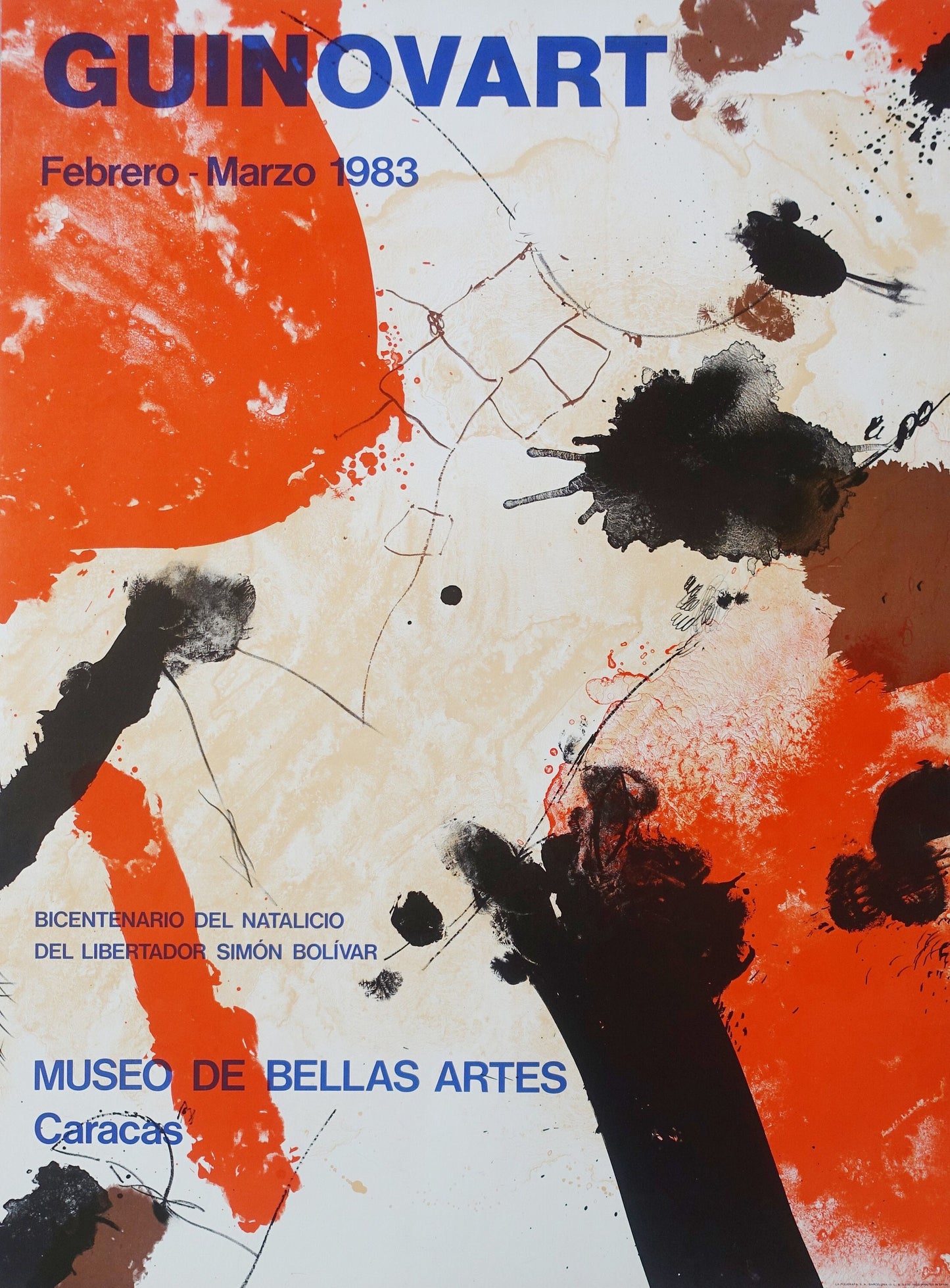 1983 Guniovart Exhibition Poster Museo de Bellas Artes Caracas - Original Vintage Poster