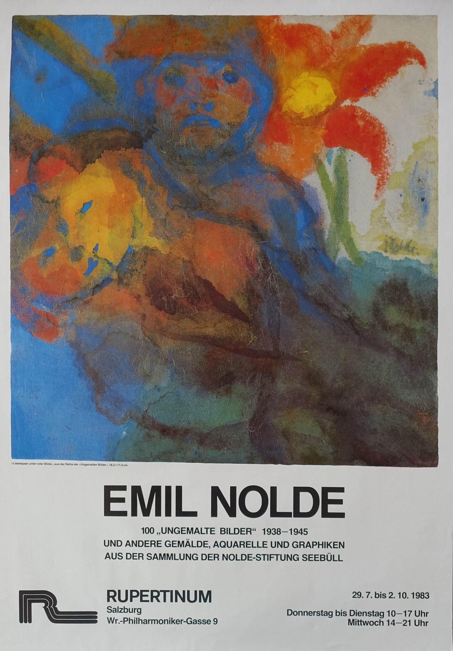 1983 Emil Nolde Exhibition Rupertinum Salzburg - Original Vintage Poster